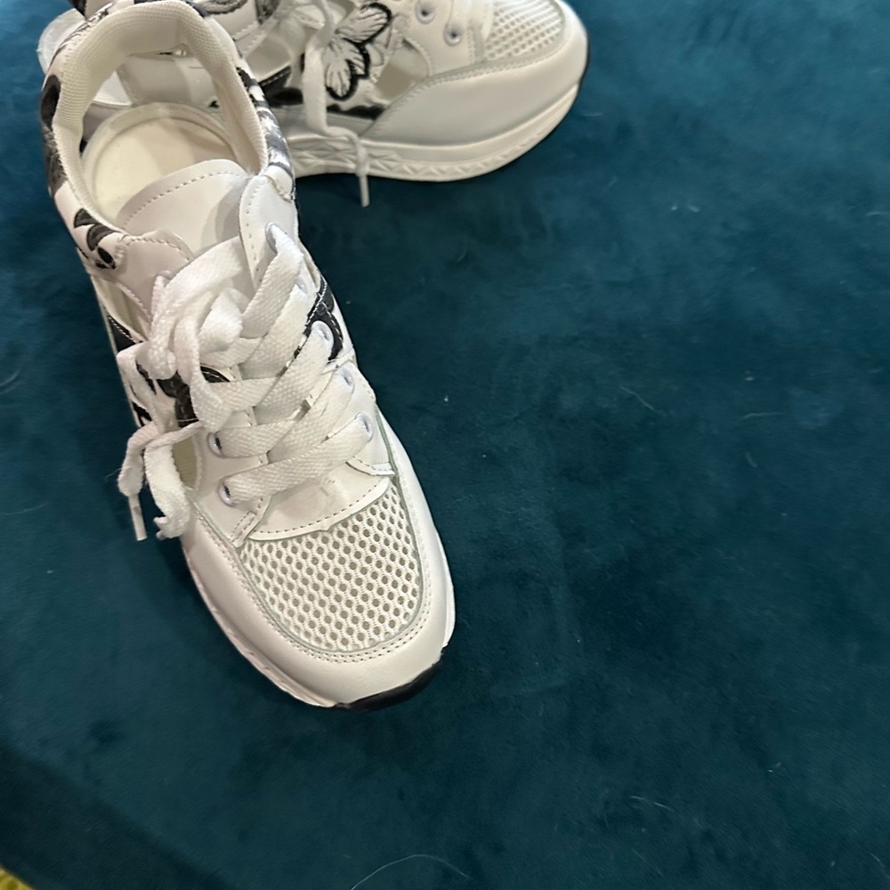 White Floral Sneakers